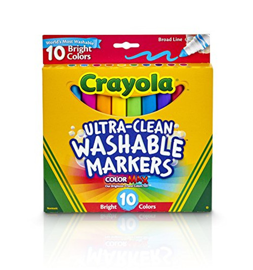 Crayola Ultraclean Broadline Bright Markers (10 Count) Crayola Ultraclean Broadline Bright Markers (10 Count)