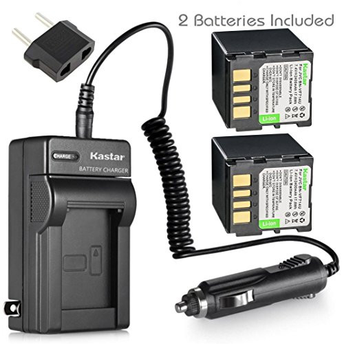 Kastar Battery 2x  plus Charger for JVC BN-VF714 GR-D250 GR-D270 GR-D290 GR-D390 GR-D450 GR-D650 GR-DF450 GR-DF570 GR-DF590 GR-X5 GZ-D240 GZ-DF240 GZ-DF470 GZ-MG27 GZ-MG39 GZ-MG40 GZ-MG60 GZ-MG70 GZ-MG500