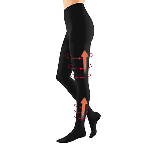 Compression Pantyhose for Women 20-30 mmHg Opaque Closed Toe Support Gradient Compression Stocking Women Swelling  Varicose Veins  Edema for Nurse  Flight  Teacher Black 2XL