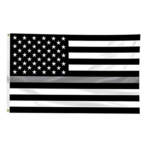 Pointview Flags Thin Silver Line American Flag - 3 by 5 Foot Flag with Grommets