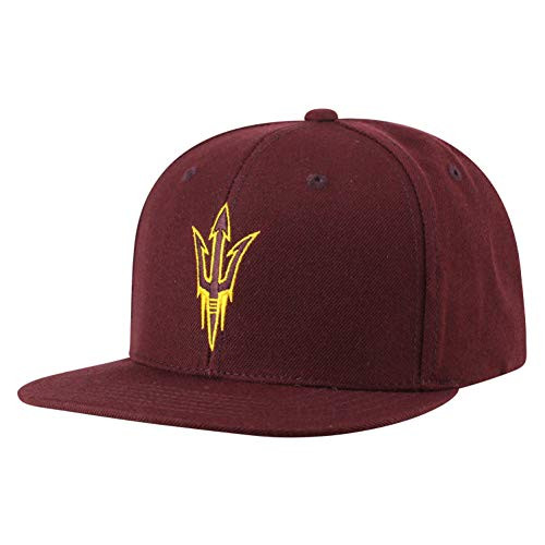 Top of the World Arizona State Sun Devils Men s Flat Brim Fitted Hat Team Icon  Adjustable