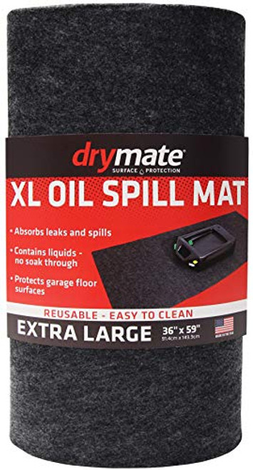 Drymate XL Oil Spill Mat  36 inch x 59 inch   Premium Absorbent Oil Mat  Reusable Durable Waterproof  Oil Pad Contains Liquids  Protects Garage Floor Surface  Made in The USA