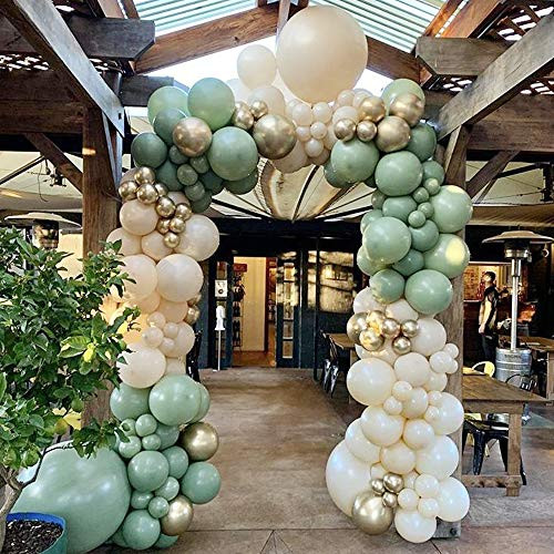 DIY Balloon Arch Kit Retro Olive Green Balloon Garland Kit-154pcs Sage Green  Ivory White and Metallic Chrome Gold Balloons for Baby and Bridal Shower  Birthday Party  Wedding  Grad  Anniversary Party DIY Balloon Arch Kit Retro Olive Green Balloon Garland Kit-154pcs Sage Green  Ivory White and Metallic Chrome Gold Balloons for Baby and Bridal Shower  Birthday Party  Wedding  Grad  Anniversary Party