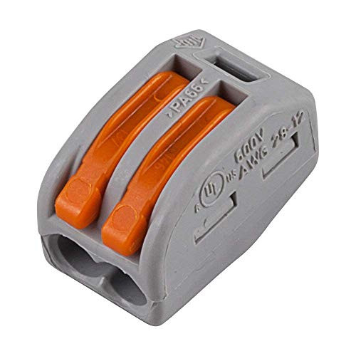 Wago 222-412 Lever-Nuts 2 Conductor 2 Way Conductor Compact Connectors Terminal Block 12-28 AWG 32A 2 Port Pack of 50 Wago 222-412 Lever-Nuts 2 Conductor 2 Way Conductor Compact Connectors Terminal Block 12-28 AWG 32A 2 Port Pack of 50