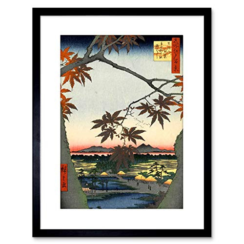 The Art Stop Painting Japanese Woodblock Maple Tree Mountains Framed Print F97X4821