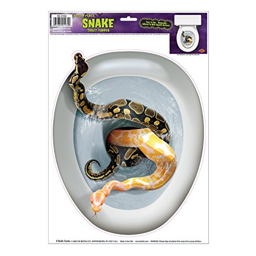 Snake Toilet Topper Peel 'N Place Party Accessory (1 count) (1/Sh)