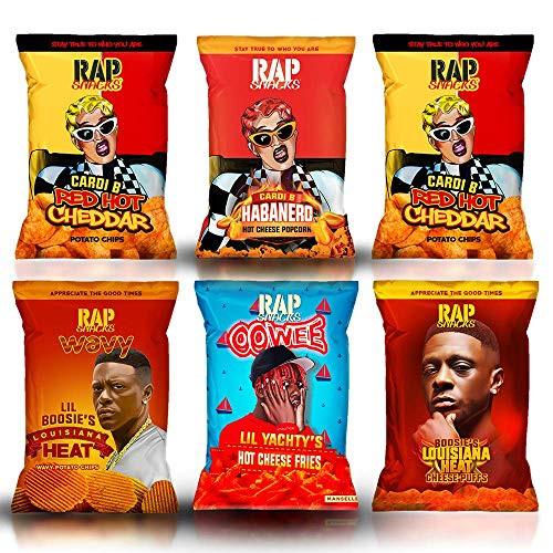 Rap Snacks Potato Chips and Popcorn  Pack of 6   Spicy