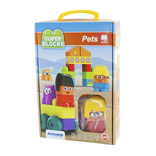 Miniland Educational - Super Blocks Set - Pets
