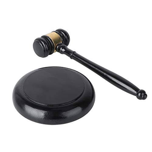 jojofuny Wood Gavel Sound Block Handcrafted Wooden Gavel with Base Gavel Sound Round Block Set for Lawyer Judge Student Auction Sale