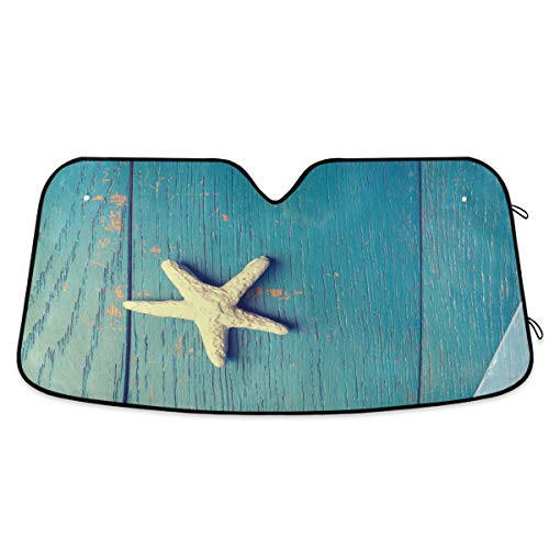 senya Car Windshield Sun Shade Pentagram Blocks UV Rays Sun Visor Protector Accordion Folding Auto Sunshade for Car Truck SUV 55x28inch