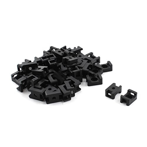 Uxcell a14082200ux0774 Saddle Type Wire Bundle Cable Tie Mount Cradle Holder, Black, 50 Pcs