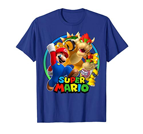 Super Mario Bowsers  and  Mario Circle Portrait T-Shirt