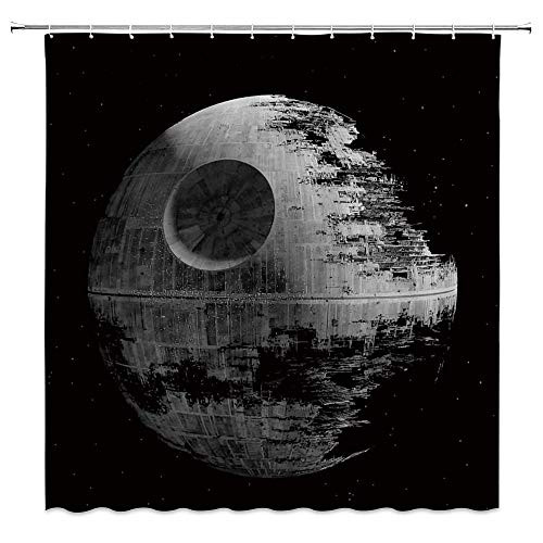 Ashasds Shower Curtain Death Star Ultimate Weapon Decoration Design Curtain Polyester Water Fabric with 12 Hooks 72 X 72 Inches