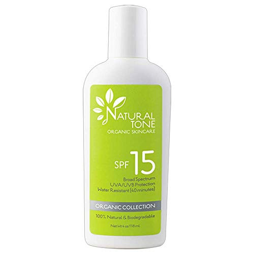 Natural Tone Organic Skincare SPF15 Broad Spectrum Natural Sunscreen 4oz