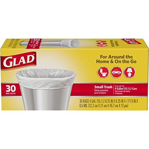 Glad Small Trash Bags, 4 Gallons, 30 ct