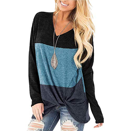 Arichly Women s Casual Color Block Long Sleeve Crewneck T Shirts Twist Knot Tunics Tops Loose Blouses Arichly Women s Casual Color Block Long Sleeve Crewneck T Shirts Twist Knot Tunics Tops Loose Blouses
