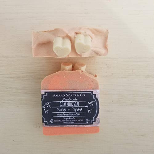 Amaro Soaps  and  Co. All Natural Farm Fresh Goats Milk Soap Mango  and  Papaya 4.5oz.