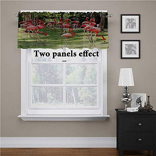 Adorise Valance Curtain Flamingo  Bird in a Garden Sun Rays Window Kitchen Curtain Valance Keep Kitchen so Much Cooler  42 x 18 Inch