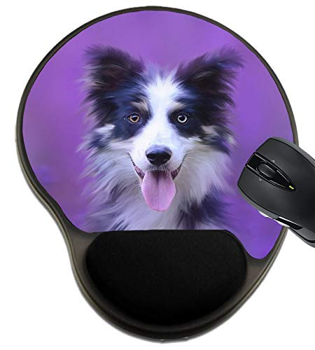 MSD Mousepad Wrist Rest Protected Mouse Pads Mat with Wrist Support  Design for Dog Animal Mammal Portrait Canine Breed Cute White Purebred Domestic Isolat