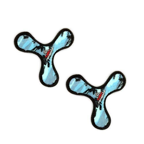 TUFFY - World s Tuffest Soft Dog Toy -Ultimate Boomerang-Squeakers-Multiple Layers.Made Durable  Strong  and  Tough.Interactive Play Tug  Toss  and  Fetch .Machine Washable  and  Floats  Junior 2 Pack  Camo Blue