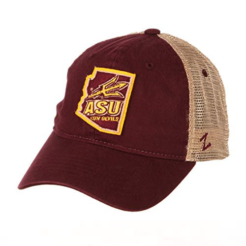 NCAA Zephyr Arizona State Sun Devils Mens Heartland Relaxed Hat  Adjustable  Primary Team Color Oatmeal