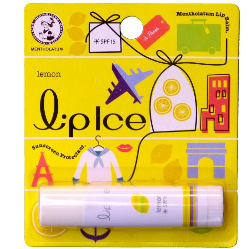MENTHOLATUM 2 X 3.5G LIP ICE LIP BALM SPF15 SUNSCREEN PROTECTANT LEMON
