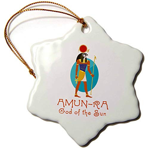 3dRose Ancient Egyptian god and a Text Amun-Ra God of The Sun Elegant. - Ornaments  ORN_339521_1