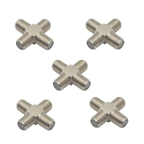 Eightnoo 5-Pack 3-way F-Type Coax Cable Splitter Combiner Female to 3 Female for Video VCR Antenna TV Cable Satellite