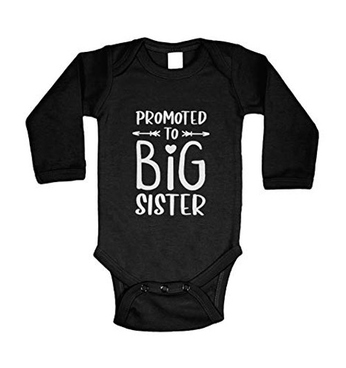 Haase Unlimited Promoted to Big Sister - New Sis Long Sleeve Bodysuit Black 18 Months Haase Unlimited Promoted to Big Sister - New Sis Long Sleeve Bodysuit Black 18 Months