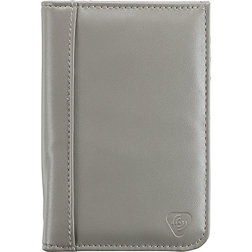 Lewis N. Clark Shetravels RFID-Blocking Wallet Clutch  plus Travel Purse for Women  Carry Passport  ID  and  Credit Cards with Interior Zip Pockets  plus 5 Card Slots  Gray