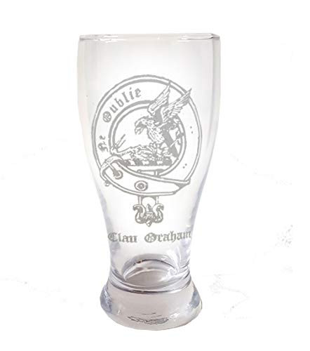 Clan Graham Scottish Crest Pint Glass- Free Personalized Engraving