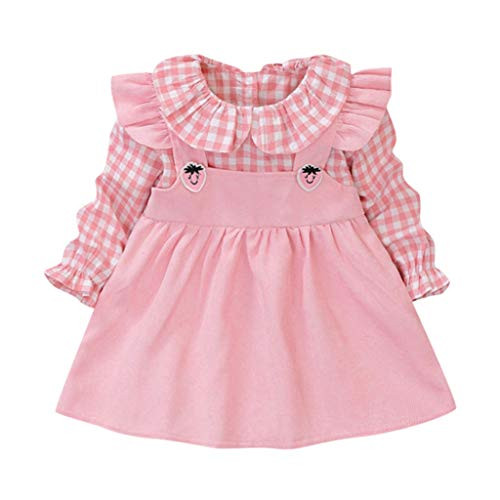 Toddler Girls Plaid Color Block Dress Baby Kids Ruffles Pleated Princess Dress Infant Doll Collar Long Sleeve Dresses Pink Toddler Girls Plaid Color Block Dress Baby Kids Ruffles Pleated Princess Dress Infant Doll Collar Long Sleeve Dresses Pink