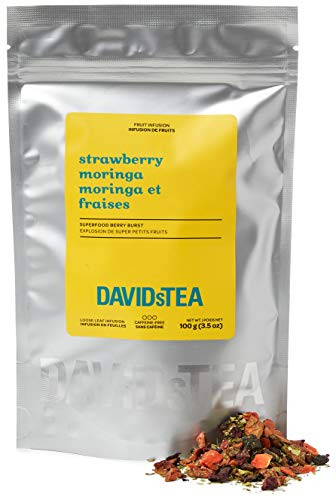 DAVIDsTEA Strawberry Moringa Loose Leaf Tea  Premium Herbal Tea with Strawberries and Moringa  4 oz