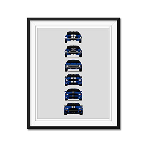 Shelby Mustang GT500 Generations Inspired Poster Print Wall Art of the History and Evolution of the Ford Shelby GT500 Shelby Mustang GT500 Generations Inspired Poster Print Wall Art of the History and Evolution of the Ford Shelby GT500