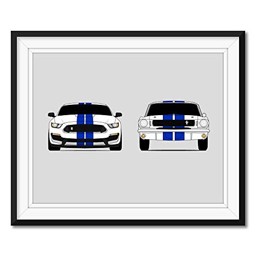 Mustang Shelby GT350 Inspired Poster Print Wall Art of the New and Classic GT350 Ford Mustang Shelby GT350 Inspired Poster Print Wall Art of the New and Classic GT350 Ford