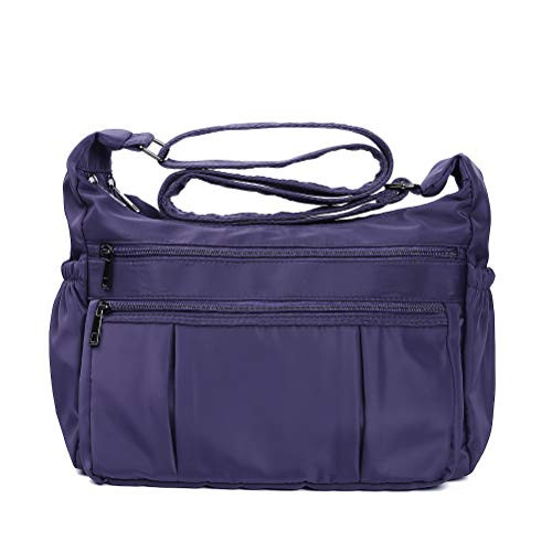 Crossbody Bags for Women Waterproof Shoulder Bags Multi Pocket Travel Purses and Handbags Lightweight Messenger Bag  Purple-Large