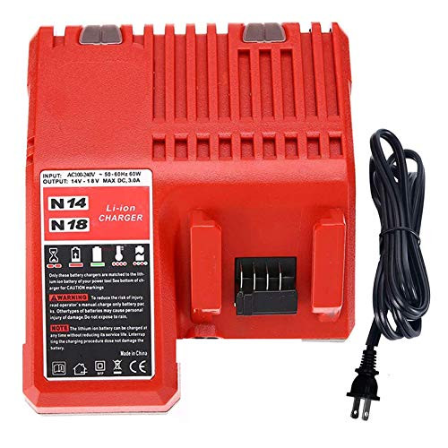 Rapid Charger Replacement for Milwaukee M18 14.4V-18V XC Lithium-ion Battery 48-11-1820 48-11-1840 48-11-1850 48-11-1815 48-11-1890 48-11-1812 48-11-1828 48-11-1862 48-11-1880 48-11-1852