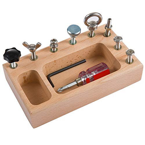 Aulock 18 Pcs Montessori Screw Driver Board Kit- Kids Montessori Screw Materials Preschool Practical Screw Sorting Operating Basic Skills Educational Learning Toys for Children Kids Over 3 Year Old
