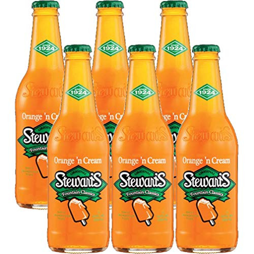 Stewarts 12 oz Glass Bottle Soda  6 Pack Total of 72 Oz   Orange N  Cream Soda