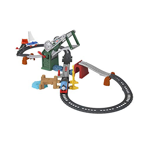 Thomas  and  Friends Trackmaster  Bridge Lift Thomas  and  Skiff Train Set with Motorized Engine and Toy Boat for Preschool Kids Ages 3 Years and up