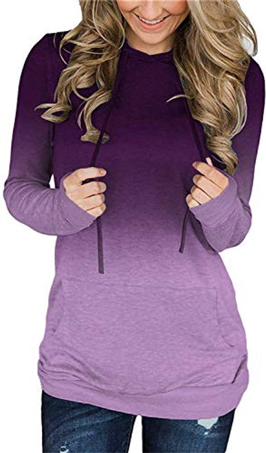 Nekosi Womens Soft Hoody Pullover Tie-Dye Long Sleeve Drawstring Casual Sweatshirt Tops with Pocket Purple X-Large Nekosi Womens Soft Hoody Pullover Tie-Dye Long Sleeve Drawstring Casual Sweatshirt Tops with Pocket Purple X-Large