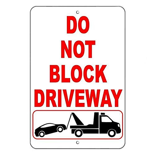 Promini Do Not Block Driveway Metal Sign 8x12 Inch Aluminum Sign