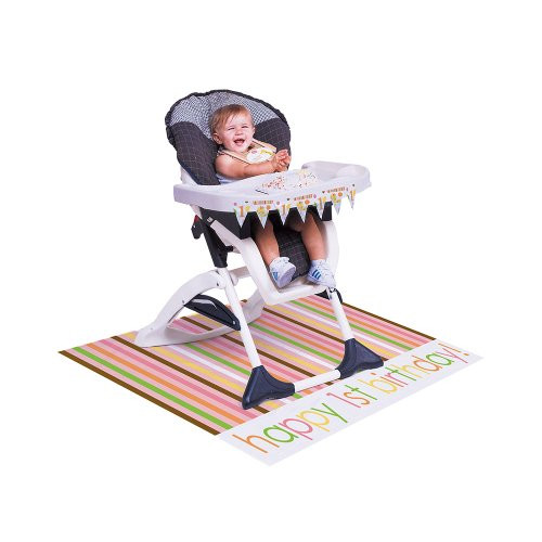 Creative Converting Sweet at One Girls High Chair Birthday Kit, 3-Piece