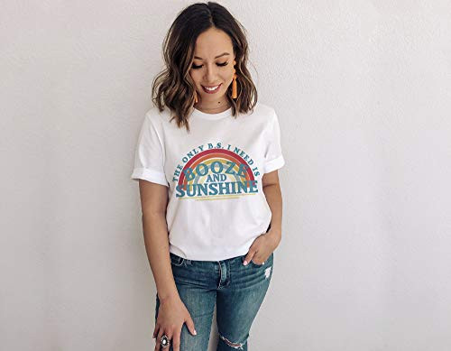 Only BS I Need IS Booze and Sunshine  Funny Shirt  Drinking Tee  Beach Shirt  Summer Tee  Vacation Top  Summer Vacation Tee  Adult Humor