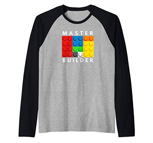 Master Builder Building Blocks Brick Builders Toys gift Raglan Baseball Tee