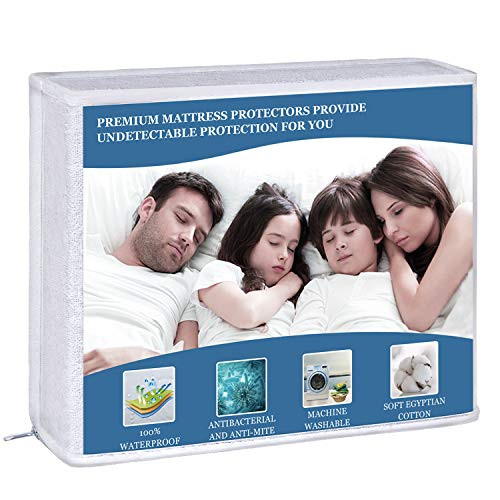 SENOSUR Waterproof Mattress Protector Full Size  100 percent Egyptian Cotton Breathable and Soft Mattress Cover  Vinyl-Free Hypoallergenic and Noiseless Bed Protector  Fitted up to 18 Inches Deep Pocket