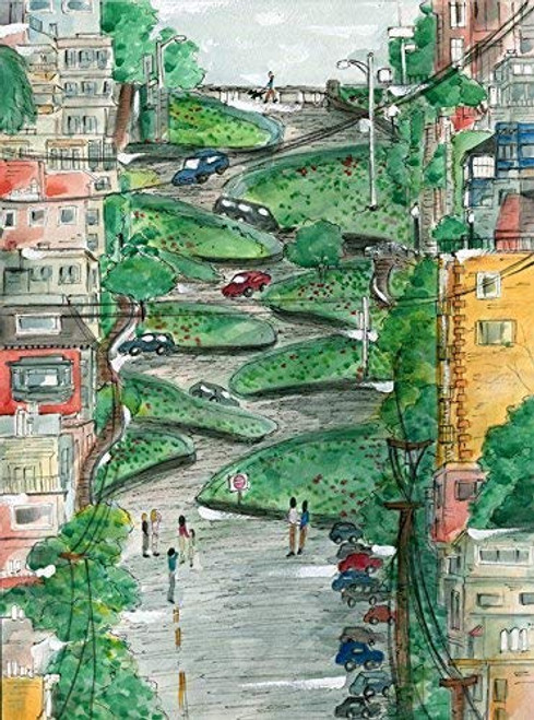 Lombard Street Art  San Francisco Art Print  San Francisco Illustration  San Francisco Sourvenir  Bay Area Art  Iconic Art  Whimsical Art Print  Travel Art  City Illustration