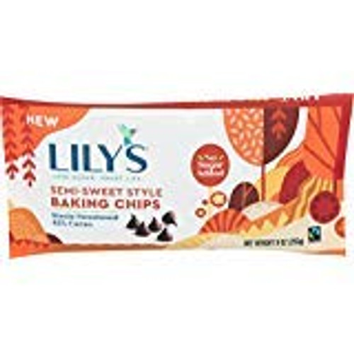 LILYS CHOCOLATE 45 percent Cacao Semi-Sweet Style Baking Chips  PACK OF 2