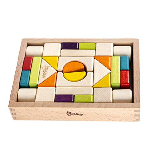 NUOBESTY Wooden Building Blocks Set Kids Stacking Wooden Block Game Construction Toys Educational Toy Set for Toddlers NUOBESTY Wooden Building Blocks Set Kids Stacking Wooden Block Game Construction Toys Educational Toy Set for Toddlers