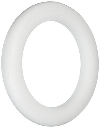 Floracraft FLOXT10WU Styrofoam Extruded Wreath with UPC White, 10"